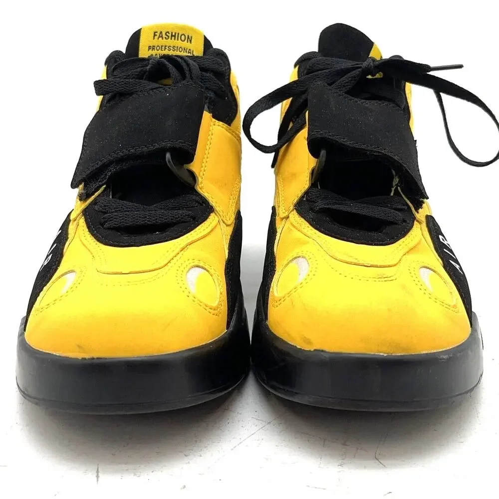 Fashion Lace up Sneakers Mens Size 42 Yellow/ Black Skateboard Shoes